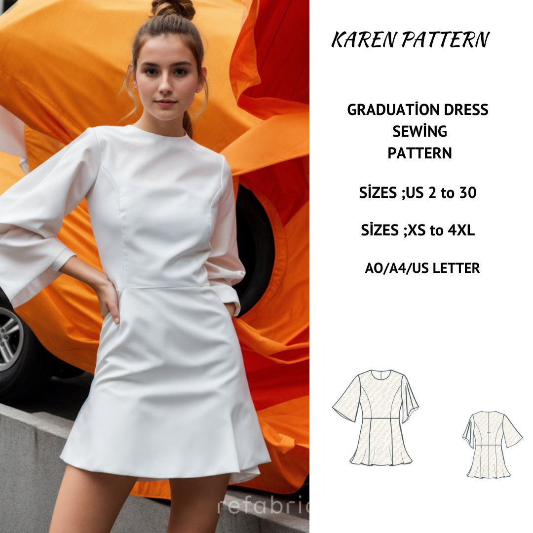 Mini Dress Sewing Model: Prom & Graduation Dress Pattern(Digital Download)