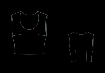 Sleeveless Crop Top Sewing Pattern:Round Neck, Bodycon (XS-4XL) (PDF Pattern)