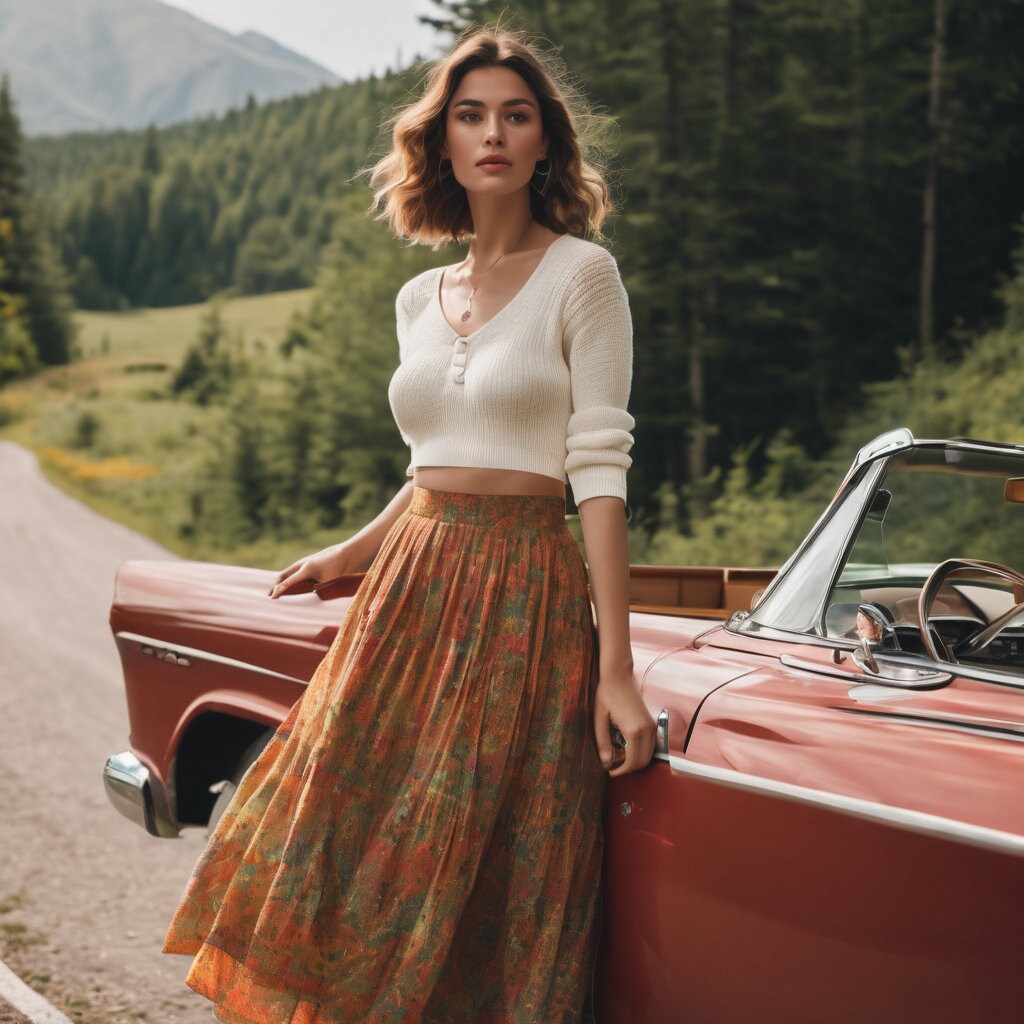 Cottagecore Midi Skirt Sewing Pattern:Vintage Full Circle (US 2-30) (Digital Download)