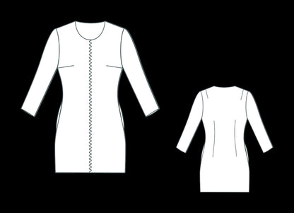 Pinafore Front Zipper Dress Sewing Pattern:XS-4XL (Digital Download)