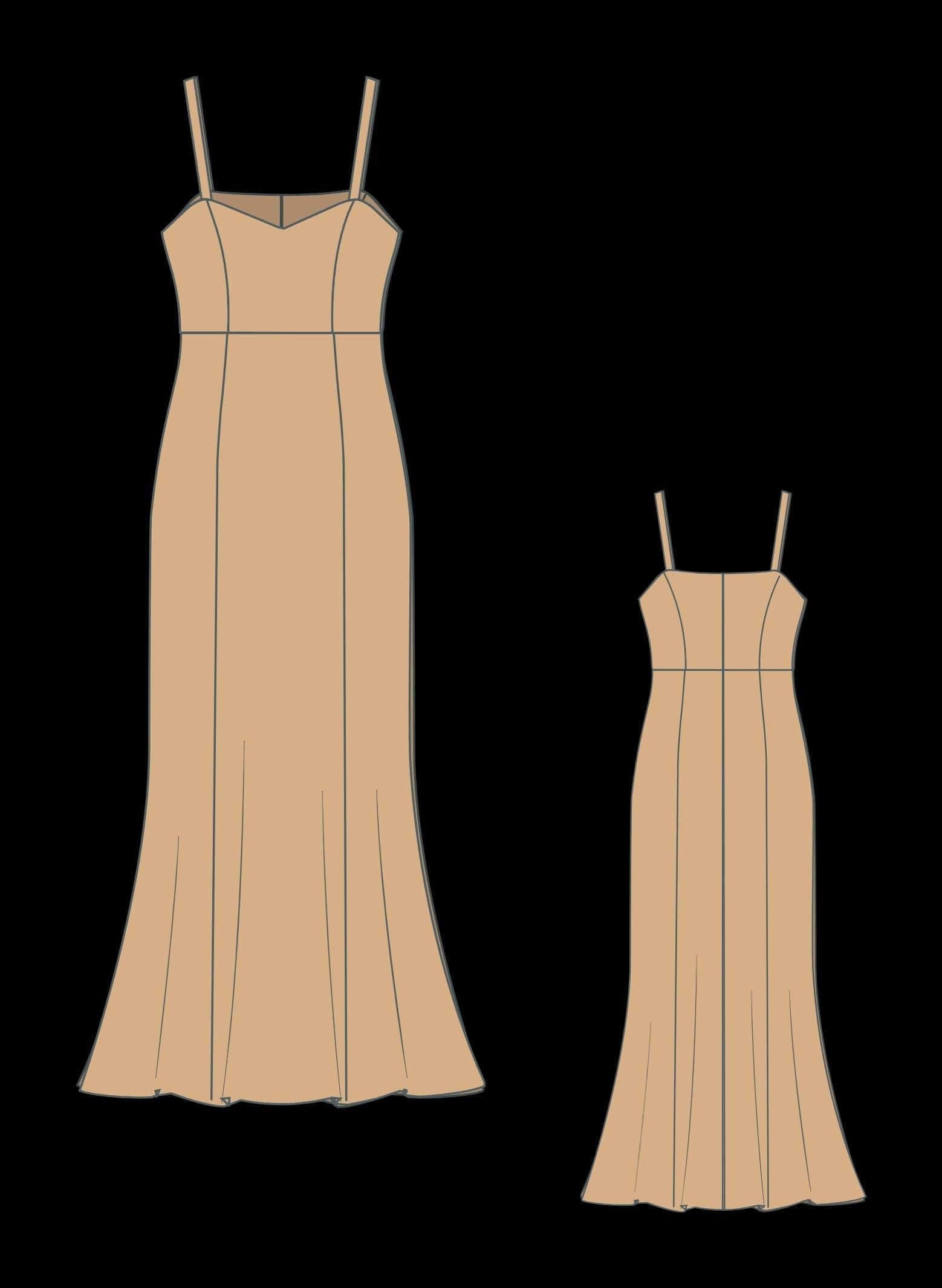 Satin Prom Maxi Dress Sewing Pattern:US 2-30, XS-4XL (Digital Download)