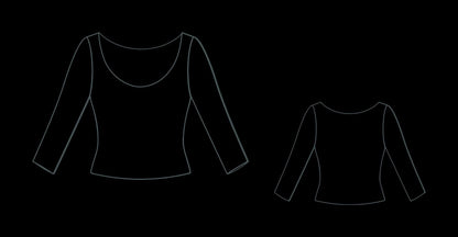 Scoop Neck Blouse Sewing Pattern:Beginner Long Sleeve Top (PDF Pattern)