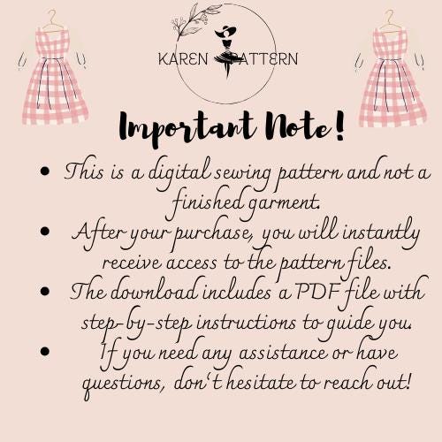 Wide Leg Pleated Trousers Sewing Pattern:US Size 2-30 (PDF Pattern)