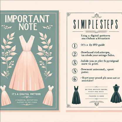 Linen Wrap Dress Sewing Pattern:Plus Size XS-4XL (PDF Pattern)