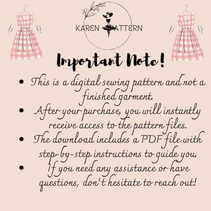 Strap Mini Dress Sewing Pattern:Babydoll Sundress (Digital Download)