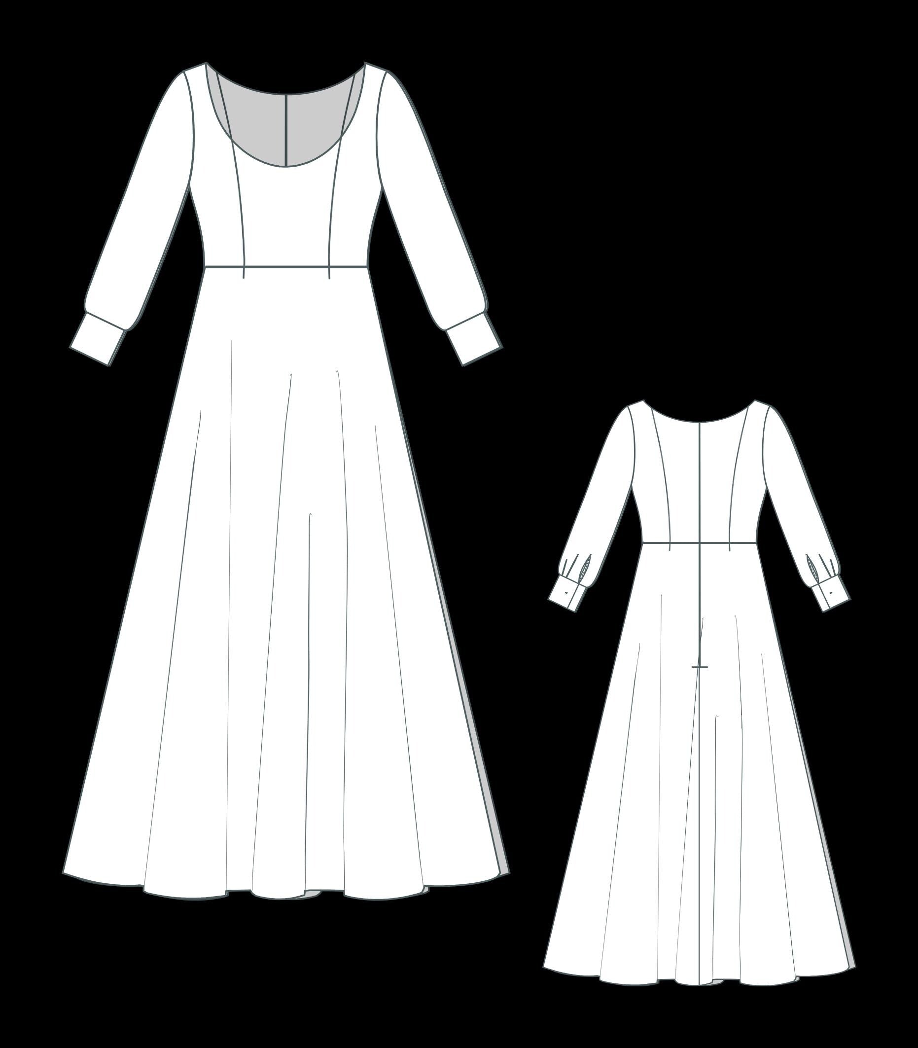Linen Cottagecore Maxi Dress Sewing Pattern: Empire Waist (Digital Download, XS-4XL)