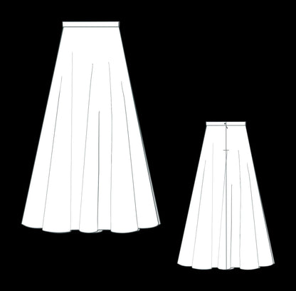 Vintage Circle  Midi Skirt Sewing Pattern (Digital Download)